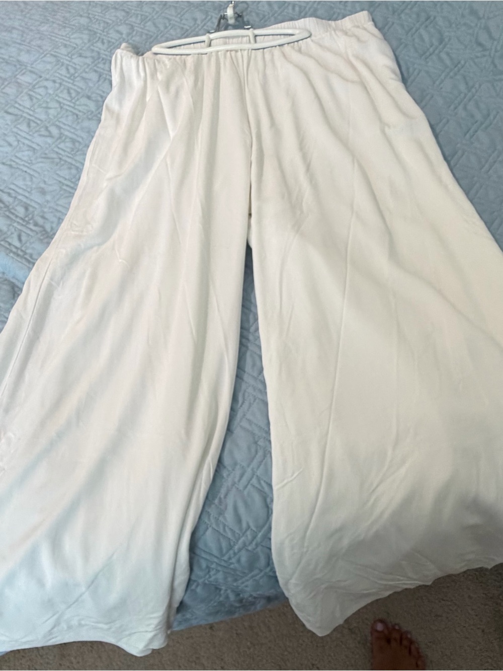 Wide Leg White Lined Pants